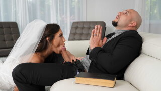 Kelsi Monroe gets an intense pussy pounding from cocky priest 