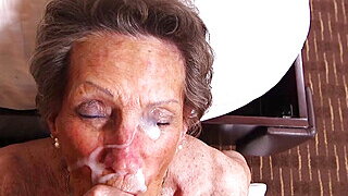 Horny Granny Gets Facial In Porn Casting 